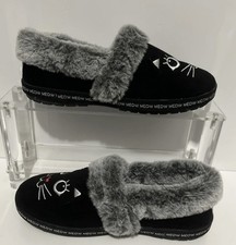 Bob's by Skechers Women's Too Cozy Meow Cat Black Slippers-Size 8 picture