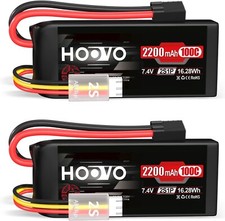 (2) UPGRADE 2S 7.4V 2200mAh 100C LiPo Battery 1/16 E-Revo  VXL Slash 4X4  2820X picture