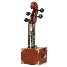 Handcrafted Solid Wood Mechanical Metronome - Violin Scroll Head Vintage Design picture