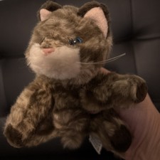 Vintage Russ Berrie Whiskers Plush - Striped Cat w Blue Eyes Stuffed Animal 7