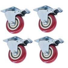 4 Piece 4 Inch Heavy Duty Caster Set Wheels Fits For All Swivel & Brake Casters picture