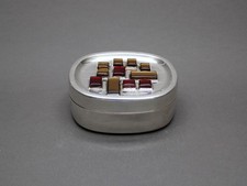 WMF Silverplate Box Geometric Cabochon Lid German MCM Design 1950s Vintage picture