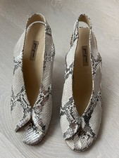 Paul Green Women's Snakeskin Peep Toe Slingback Strap Stiletto Heels size 10 picture