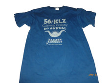 Screen Stars T-Shirt Blue Single Stitch Made in USA 80s Colorado Tee Vintage XS picture