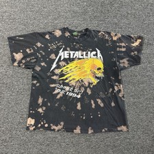 Metallica Summer Tour Black Tie Dye GRAIL Rock Band T-Shirt Vintage 90s Sz 2XL picture
