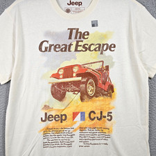 JEEP CJ5 SHIRT MENS Medium WHITE VINTAGE 74 Renegade 4X4 OFFROAD Overland NWT picture