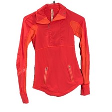 Lululemon Athletica Reflect Half Zip Pullover in Light Flare Size 2 Orange Pink picture