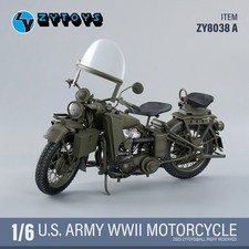 HIPLAY ZYTOYS 1/6 Scale ZY8038A WWII US Army Motorcycle Vehicle Model picture
