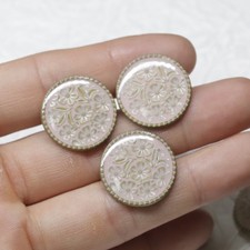 6PC Vintage Pink Flower Shank Metal Buttons Sew on Buttons 20mm 3/4