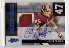 2010 Absolute Marks of Fame #6 Chris Cooley Redskins Auto PRIME GAME-WORN 2/5 picture
