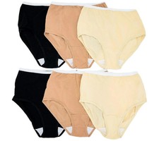 Breezies Women's 6-pack Set Original Cotton Brief Panties Basic picture