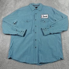 Rodeo Sponsored PBR Cowboy Wrangler Shirt Men XL Blue Plaid Classic Relentless picture