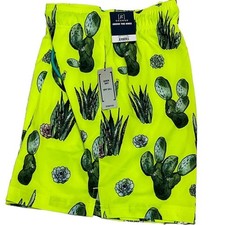 New George Men's Cactus Print Swim Shorts - Neon Yellow, Stretch, large 36/38 picture