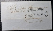 MEXICO 1850 GUADALAJARA Pre-Philatelic Folded Letter JUNIO 28 – Early Postal His picture