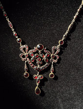 Exquisite Antique 19th Century Garnet Necklace, Vermeil picture