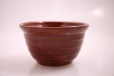 Vintage USA Pottery Ringware Beehive Mini Bowl Art Deco Brown picture