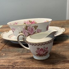 Vintage Noritake Rosemont 5048 Serving Lot — Platter, Vegetable Bowl & Creamer J picture