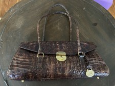 Vintage Brahmin Crocodile Embossed Leather Purse Bag  Brown picture