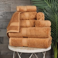 800 GSM Egyptian Cotton Pile 8 Piece Towel Set Soft Plush Heavyweight Towels picture