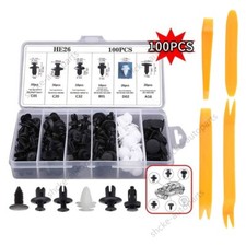 100PCs Car Body Rivet Push Pin Plastic Fastener Retainer Bumper Fender Trim Clip picture