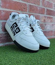 Mens Givenchy G4 Low Top Sneakers White BLK Leather Authentic EU 42 ~ US Size 9 picture