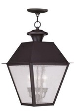 Livex Lighting 2170-04 Mansfield Brass 3 Light 12 inch Black  Pendant Lantern picture