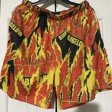 Chalk Line WWE WWF Bam Bam Bigelow Logo Flames Shorts Size Large picture