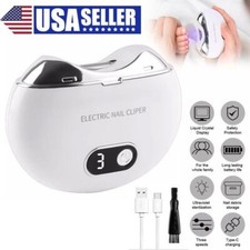 Safety Electric Automatic Nail Clippers Toe Thick Nails Cutter Pedicure White picture