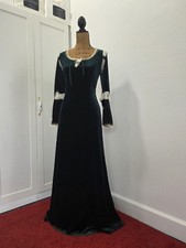 Women's Handmade Green Velvet Medieval Princess Dress Costume Size XS - L picture