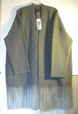 NWT $498 Eileen Fisher Boiled Wool Mohair ASH/SOFT WHITE Kimono Coat L / XL picture