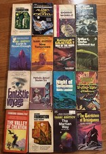 Lot of 16 Vintage Sci Fi Fantasy Space Alien Paperback Books Fantasy Asimov picture