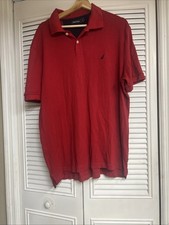 Nautica Men’s Red Performance Polo Shirt Men’s XL picture