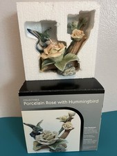 Collectible Porcelain Rose w/ Hummingbird Figurine w/ Original Box picture