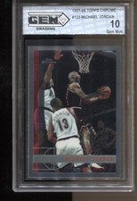 1997-98 Michael Jordan Topps Chrome #123 Gem Mint 10 Chicago Bulls GOAT HOF MVP picture