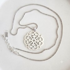 Brighton Ferrara Silver Pendant Necklace Convertible Long Chain JL4570 NWT picture