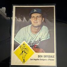 Fleer Don Drysdale #41 Los Angeles Dodgers MLB Baseball 1963 Fleer Base Set picture