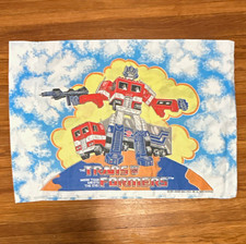 VTG 1984 Hasbro Transformers Optimus Prime Bed Pillowcase twin size picture