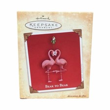 2004 Hallmark Keepsake Beak to Beak Christmas Tree Ornament - Pink Flamingo picture