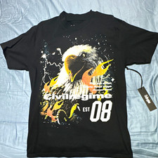 Civil Regime Men's Black Cotton Graphic Eagle Logo Crew Neck T-Shirt Size M picture