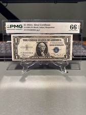 1935A $1 Silver Certificate Fr#1608 PMG 66 EPQ Gem Uncirculated PA Block picture