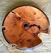 Treen: a Yew wood turned sheild, 51 cm dia, by Seth Leach signed, dated 2003 picture