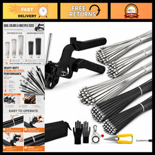 450Pcs Heavy Duty Metal Zip Ties Kit, Stainless Steel Cable Ties & Cutting Tool picture
