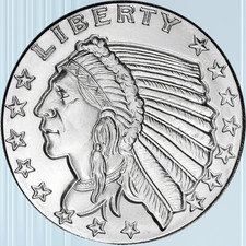 1 oz Silver Incuse Indian Round - Golden State Mint Silver Coin picture