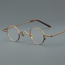 Vintage Small Round Bronze Full Rim Eyeglasses Frames Men Women US Stock 34mm picture