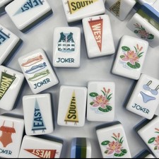 Sip, Splash, Cheers Lake 4-Layer American Mahjong Tiles picture