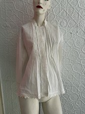 antique victorian white cotton lace work bustle back dressing jacket pintuck s/m picture