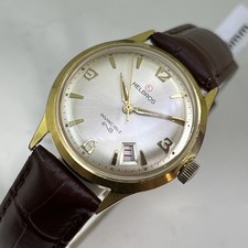 Vintage 1970’s Mans HELBROS INVINCIBLE Manual Wind Stunning Silver Dial WARRANTY picture