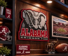 Alabama crimson tide  wall desk shelf man cave sign 3d print 9