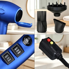 Professional Ionic Hair Dryer, Fast Drying Blow Dryer 3 Heat 2 Speed w Diffuser picture