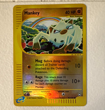 Pokemon Mankey 092/147 Aquapolis Reverse Holo Common English 40 HP Komiya picture